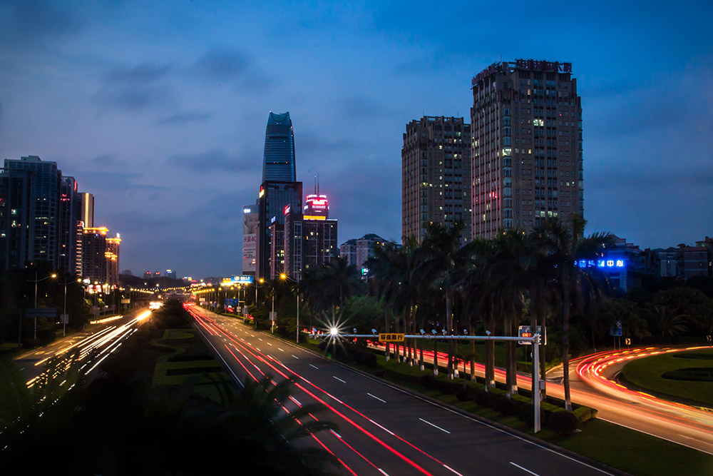 raw格式城市夜景练习片--东莞大道-风景色调 - lightroom摄影