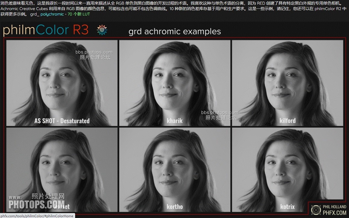德国数字成像专家菲尔·霍兰德数字分级LUTs调色 Phil Holland Philm Color R2+R3 LUTs Presets-3D ...